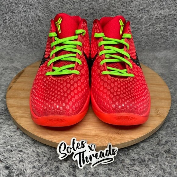 Zoom Kobe 6 GS  Nike Zoom Kobe 6 (GS) Size 5Y \'Reverse Grinch\' Bright Crimson FV9676-600